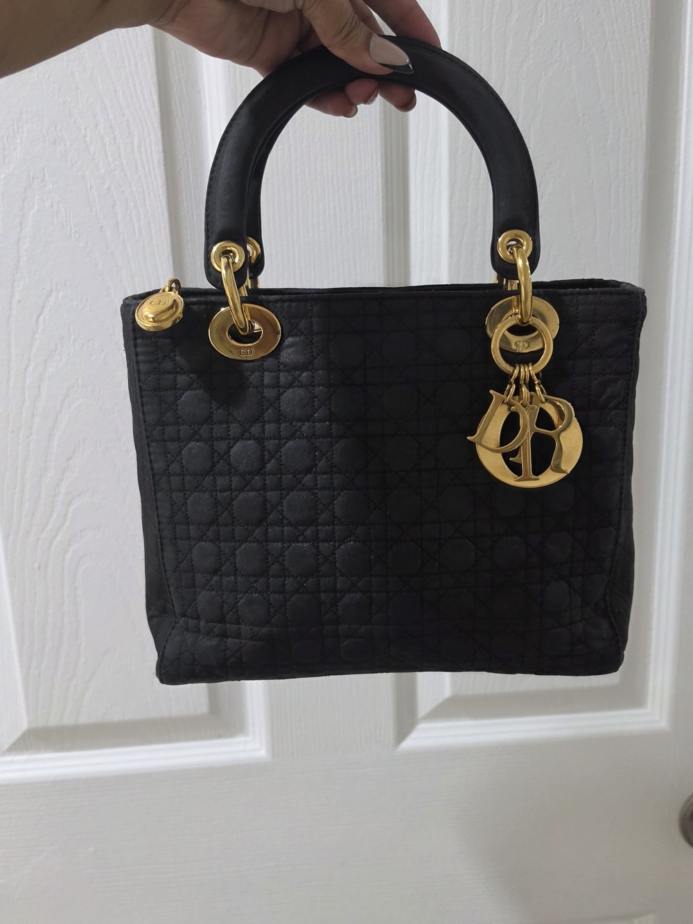 Lady Dior Black Quilted Tote with Gold Hardware - Picture 6 of 10